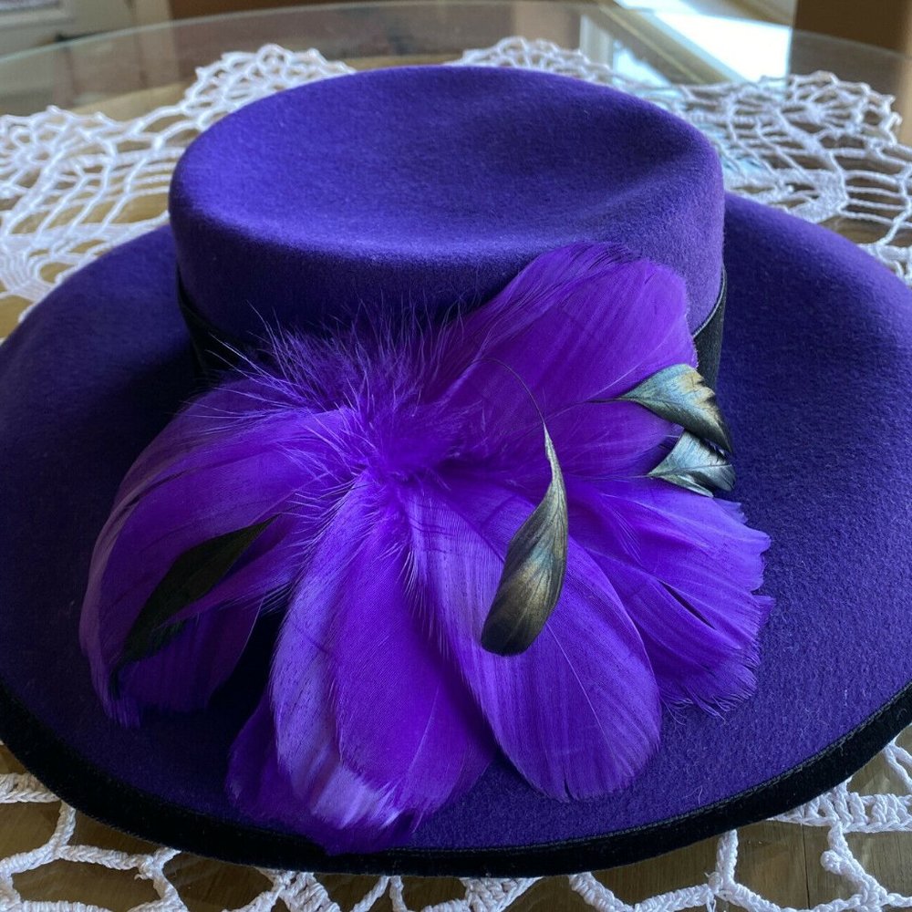 Michael Howard Purple Wool Felt Hat, Georgi #Rn105